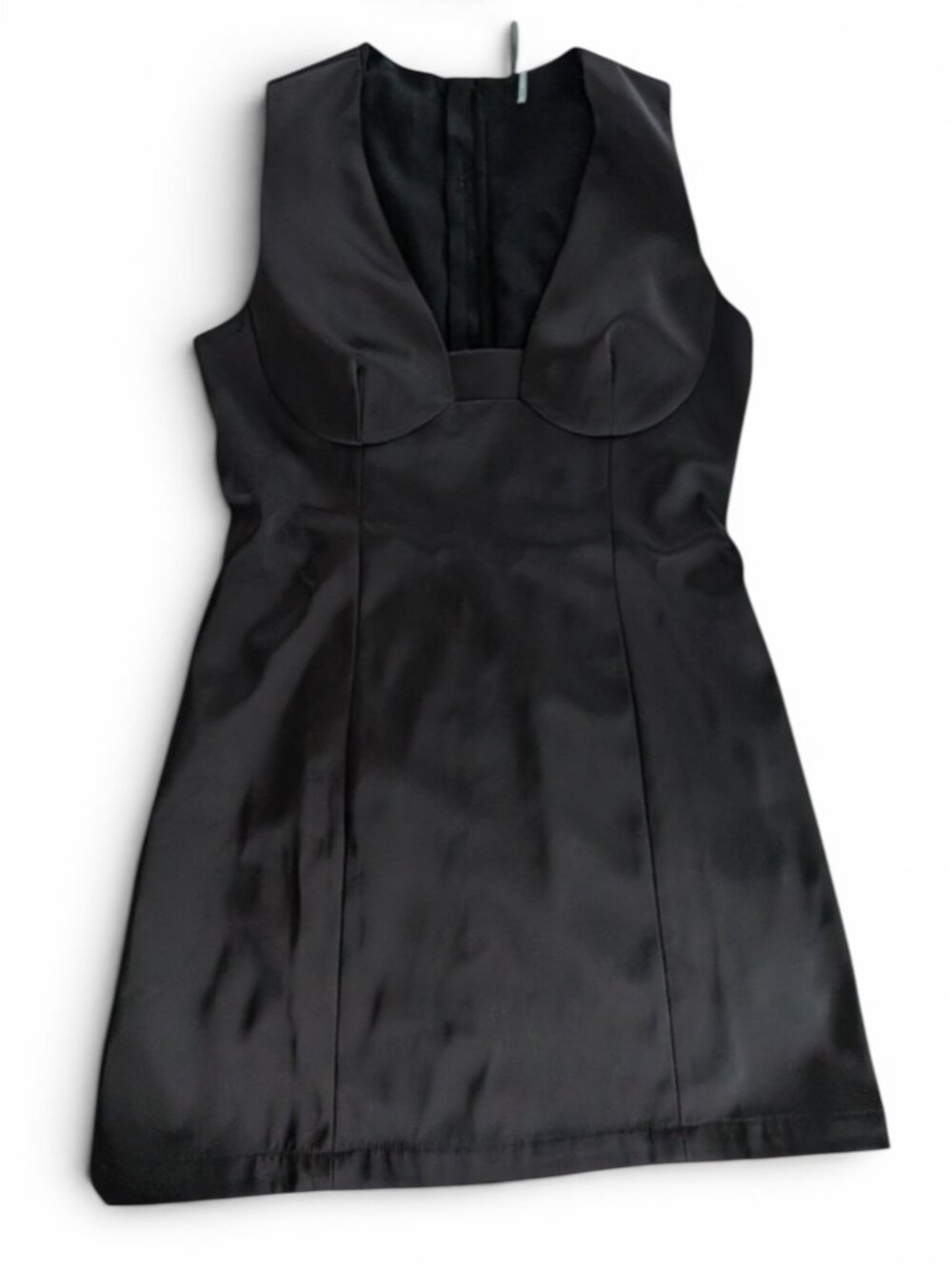 Anthropologie Satin Bodycon Mini Dress Size 12 Deep Brown NWT - Picture 4 of 10